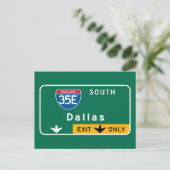 Dallas, TX Road Sign Briefkaart (Staand voorkant)