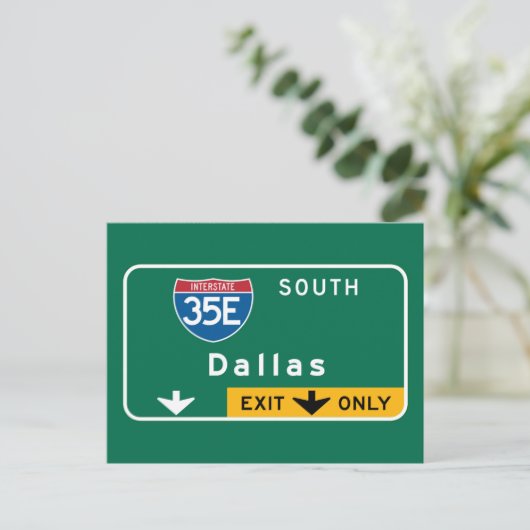 Dallas, TX Road Sign Briefkaart (Staand voorkant)