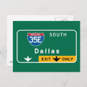 Dallas, TX Road Sign Briefkaart (Voorkant / Achterkant)