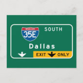 Dallas, TX Road Sign Briefkaart (Voorkant)