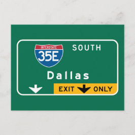 Dallas, TX Road Sign Briefkaart