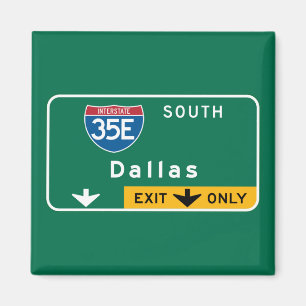 Dallas, TX Road Sign Magneet
