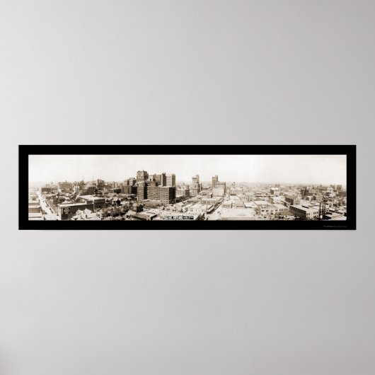 Dallas TX Skyline Foto 1920 Poster (Voorkant)