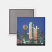'Dallas, TX skyline 's nachts met Reunion Tower' Magneet (Voorkant / Achterkant)
