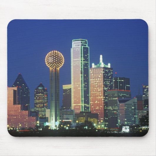'Dallas, TX skyline 's nachts met Reunion Tower' Muismat (Voorkant)