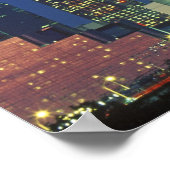 'Dallas, TX skyline 's nachts met Reunion Tower' Poster (Hoek)