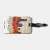 Dallas, TX | Waterverf City Skyline Bagagelabel (Achterkant horizontaal)