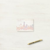 Dallas, TX | Waterverf City Skyline Post-it® Notes (Op bureau)