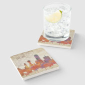 Dallas, TX | Waterverf City Skyline Stenen Onderzetter (Zijkant)