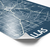 Dallas - United States Blueprint City Map Foto Afdruk (Hoek)