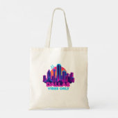 Dallas Vibes Only – Neon Skyline 1980s Synthwave A Tote Bag (Achterkant)
