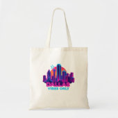 Dallas Vibes Only – Neon Skyline 1980s Synthwave A Tote Bag (Voorkant)