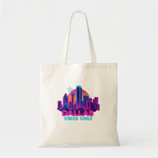 Dallas Vibes Only – Neon Skyline 1980s Synthwave A Tote Bag