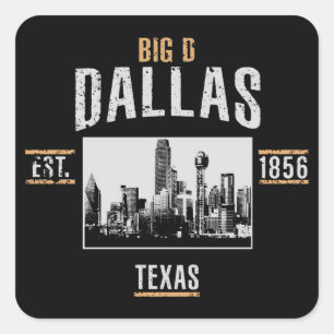 Dallas Vierkante Sticker