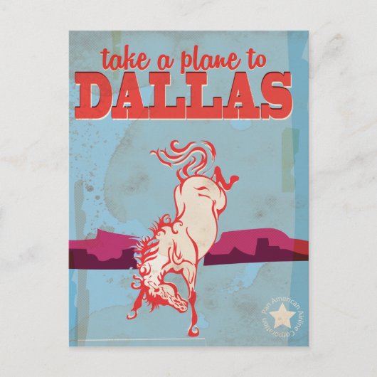 Dallas Vintage Reisposter Briefkaart (Voorkant)