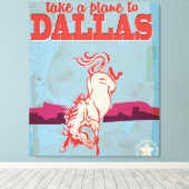 Dallas Vintage Reisposter Canvas Afdruk (Insitu (Houten vloer))