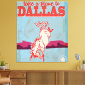 Dallas Vintage Reisposter Canvas Afdruk (Insitu (Woonkamer))