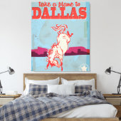 Dallas Vintage Reisposter Canvas Afdruk (Insitu (Slaapkamer))