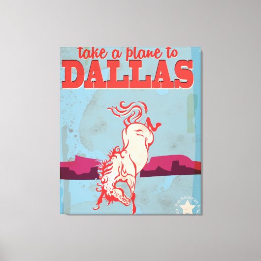 Dallas Vintage Reisposter Canvas Afdruk (Voorkant)