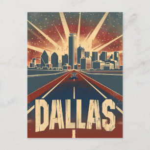Dallas Vintage reizen en kunst Briefkaart