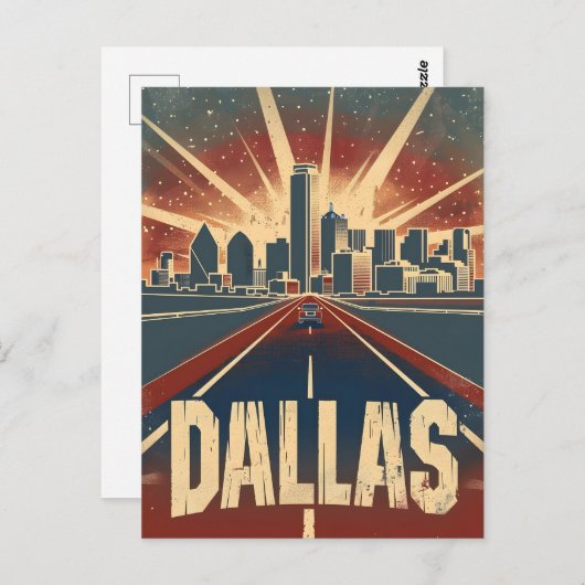 Dallas Vintage reizen en kunst Briefkaart (Voorkant / Achterkant)