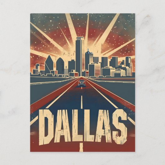 Dallas Vintage reizen en kunst Briefkaart (Voorkant)