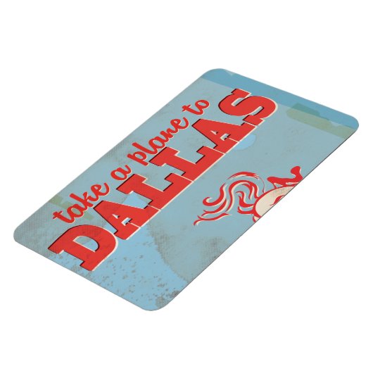 Dallas Vintage Travel Poster Magneet (Linkerzijde)