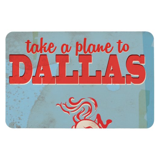 Dallas Vintage Travel Poster Magneet (Horizontaal)