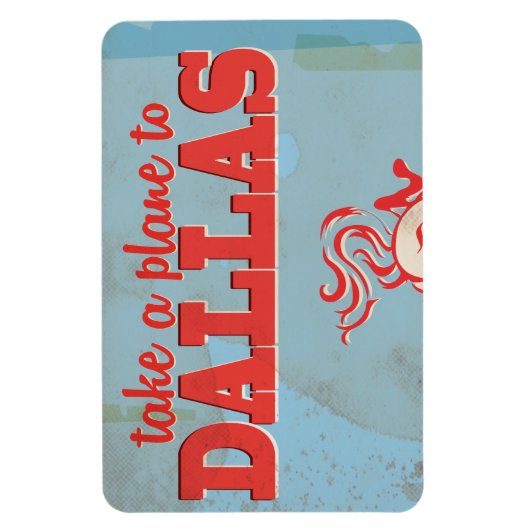 Dallas Vintage Travel Poster Magneet (Verticaal)