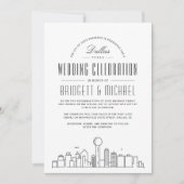 Dallas Wedding | Moderne Deco Skyline Kaart (Voorkant)