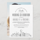 Dallas Wedding | Moderne Deco Skyline Kaart (Voorkant / Achterkant)