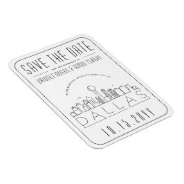 Dallas Wedding Stylized Skyline Save the Date Magneet
