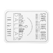Dallas Wedding Stylized Skyline Save the Date Magneet (Horizontaal)