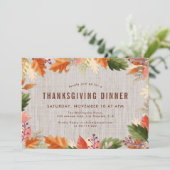 Dalle kleuren Thanksgiving uitnodiging (Staand voorkant)