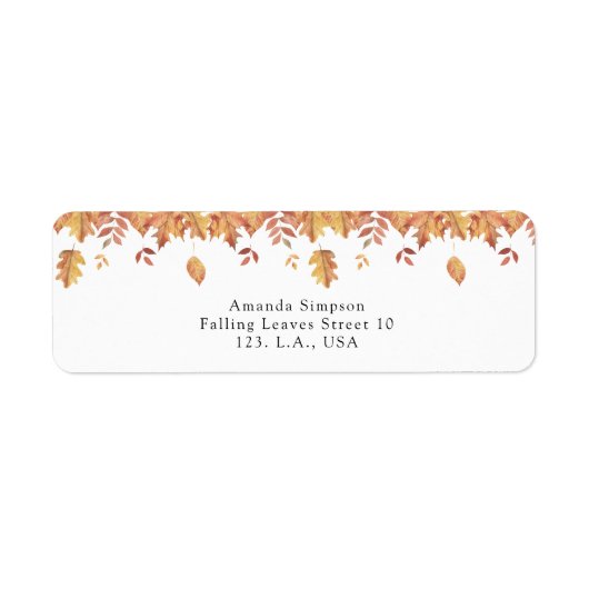Dallende bladeren herfst baby shower etiket (Voorkant)