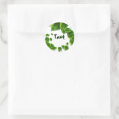 Dallende Groene Bladeren Ronde Sticker (Tas)