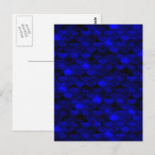 Dalln Dark Blue Mermaid Scales Briefkaart (Voorkant / Achterkant)