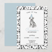 Dalmater hond Blauw Kom zitten Blijf spelen Kaart (Voorkant / Achterkant)