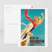 Dalmatia, Kroatië, meisje op een jacht Briefkaart (Voorkant / Achterkant)