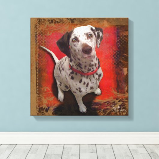 Dalmatiaan 14x14 Verrekend Canvas (Insitu (Houten vloer))