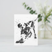 Dalmatiaan, Dalmatische hond, waterverf Dalmatiaan Briefkaart (Staand voorkant)
