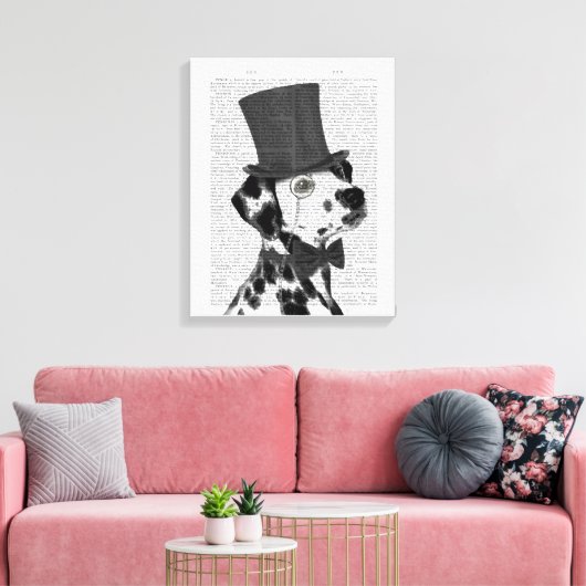 Dalmatiaan, Formele hond en Pet Canvas Afdruk (Insitu (Woonkamer))