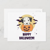 Dalmatiaan in pomkin Sweet Dogs Happy Halloween Briefkaart (Voorkant / Achterkant)