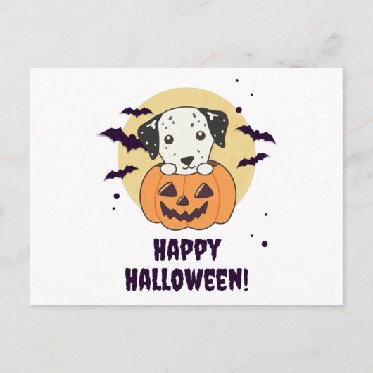 Dalmatiaan in pomkin Sweet Dogs Happy Halloween Briefkaart (Voorkant)