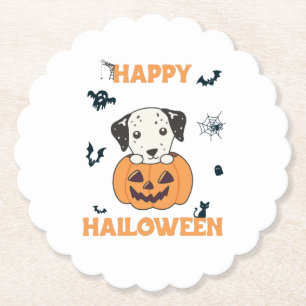 Dalmatiaan in pomkin Sweet Dogs Happy Halloween Kartonnen Onderzetters