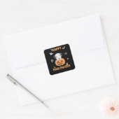 Dalmatiaan in pomkin Sweet Dogs Happy Halloween Vierkante Sticker (Envelop)