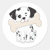 Dalmatiaan met Bone Ronde Sticker (Voorkant)