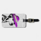 Dalmatiaan met Paars breed omgeven Pet Bagagelabel (Voorkant horizontaal)
