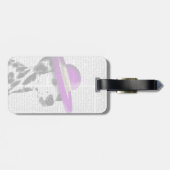 Dalmatiaan met Paars breed omgeven Pet Bagagelabel (Achterkant horizontaal)