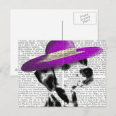 Dalmatiaan met Paars breed omgeven Pet Briefkaart (Voorkant / Achterkant)